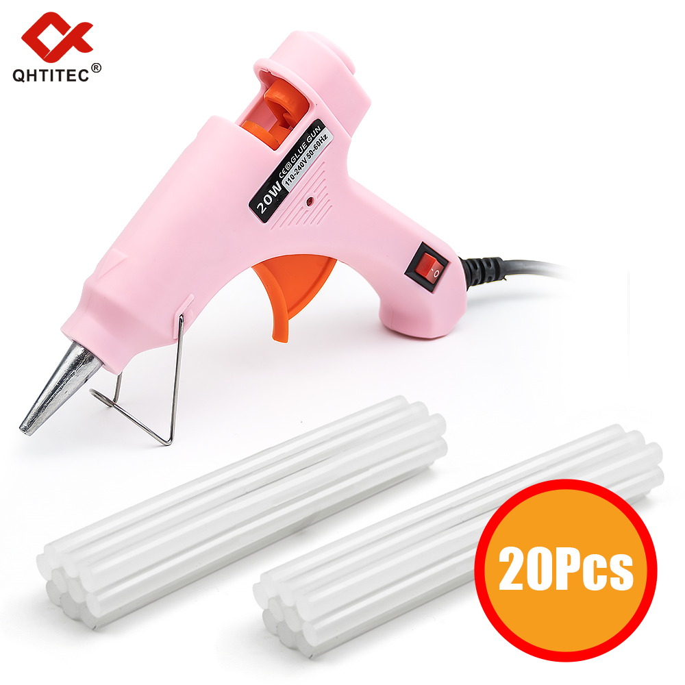 Heat Gun Small - Jcd ปืนยิงกาวร้อนละลาย20W พร้อมกาวใสขนาด7มม. ปืนขนาดเล็ก20ชิ้นปืนยิงอุณหภูมิไฟฟ้าใช้ในบ้านสีฟ้า