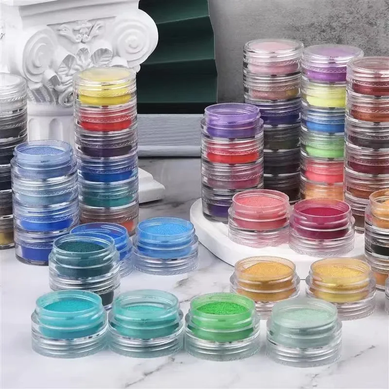 Resin Glitter Pack - 6 ชิ้น ผงมิคาแร่เรซินอีพ็อกซี่ กลิตเตอร์มุกออโรร่า สำหรับตกแต่งเล็บ อายแชโดว์