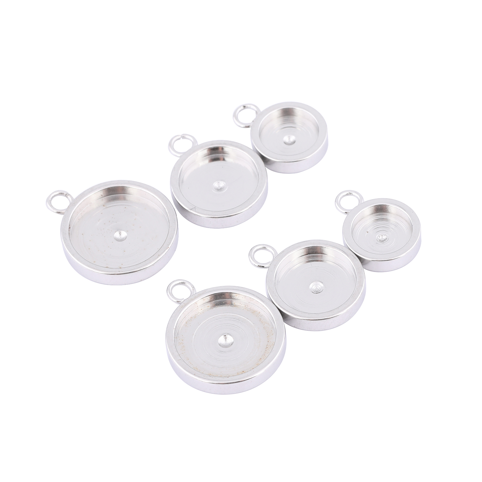 20pcs สแตนเลสสตีล 6mm 8mm 10mm - Bezels Set Pendant บทวิจารณ์และราคา